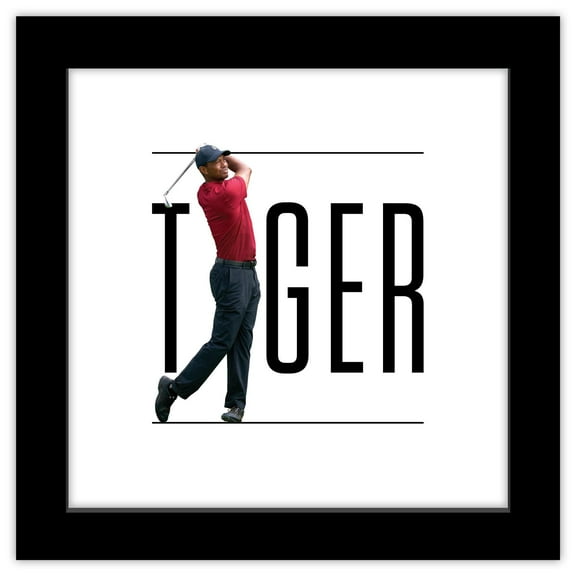Gallery Pops Tiger Woods - Tiger Wall Art, Black Framed Version, 12" x 12"