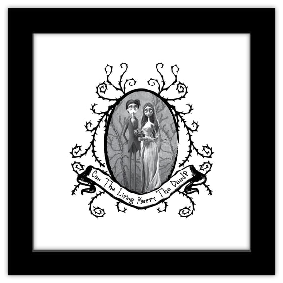 Gallery Pops® Tim Burton's The Corpse Bride - Can The Living Marry Wall Art, Black Framed Version