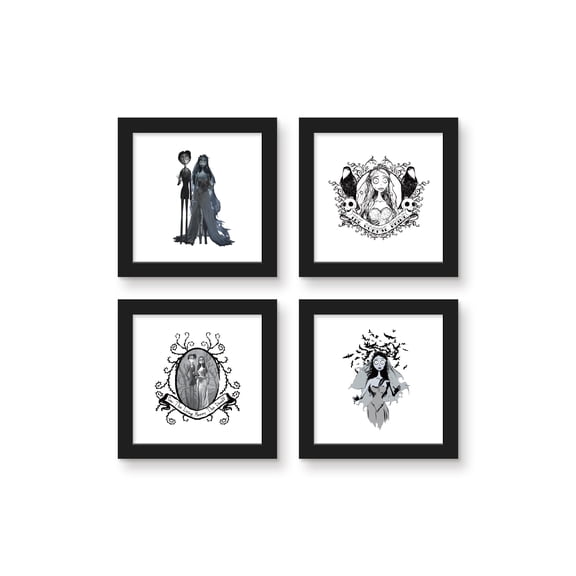 Gallery Pops® Tim Burton's The Corpse Wall Art Bundle (4-Pack), Black Framed Version, 12" x 12"