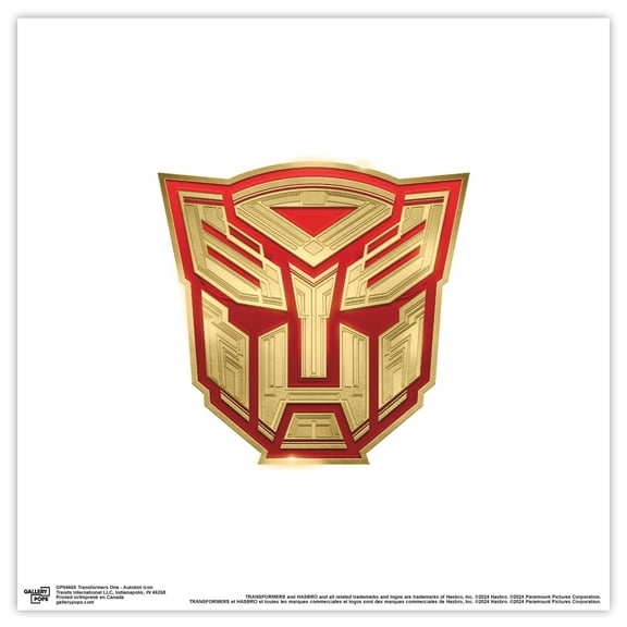 Gallery Pops Transformers One - Autobot Icon Wall Art, Unframed Version, 12" x 12"