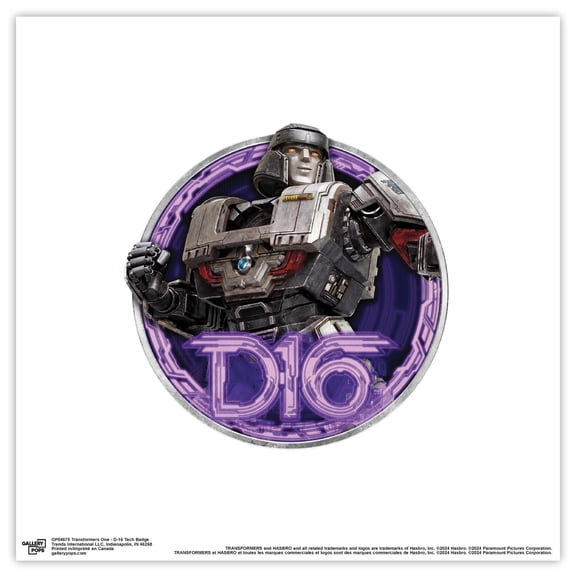 Gallery Pops Transformers One - D-16 Tech Badge Wall Art, Unframed Version, 12" x 12"