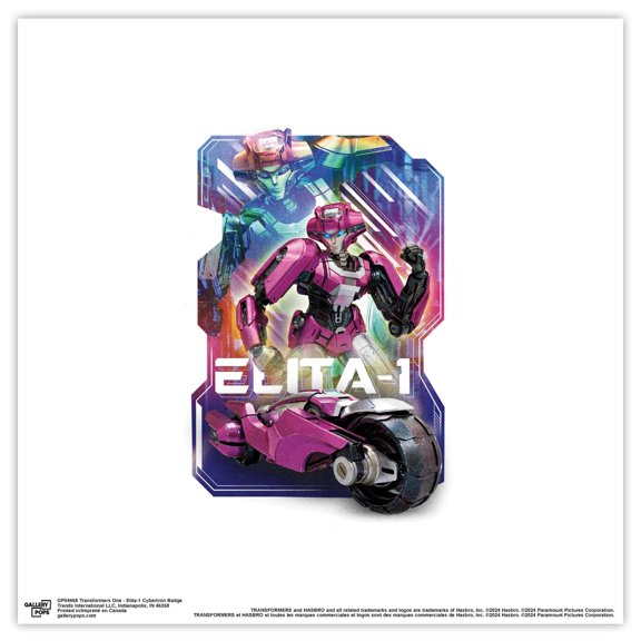 Gallery Pops Transformers One - Elita-1 Cybertron Badge Wall Art, Unframed Version, 12" x 12"