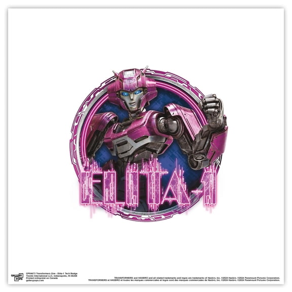 Gallery Pops Transformers One - Elita-1 Tech Badge Wall Art, Unframed Version, 12" x 12"
