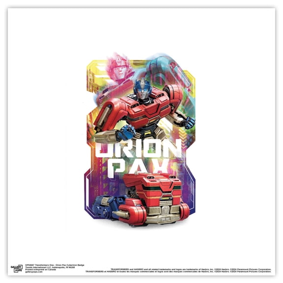 Gallery Pops Transformers One - Orion Pax Cybertron Badge Wall Art, Unframed Version, 12" x 12"