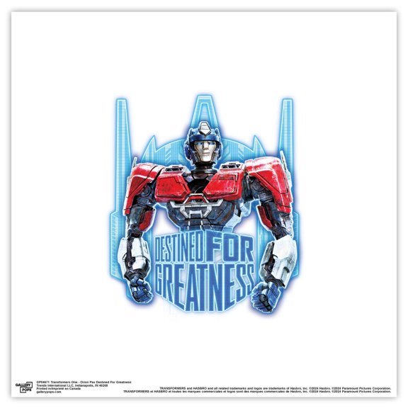 Gallery Pops Transformers One - Orion Pax Destined For Greatness Wall Art, Unframed Version, 12" x 12"
