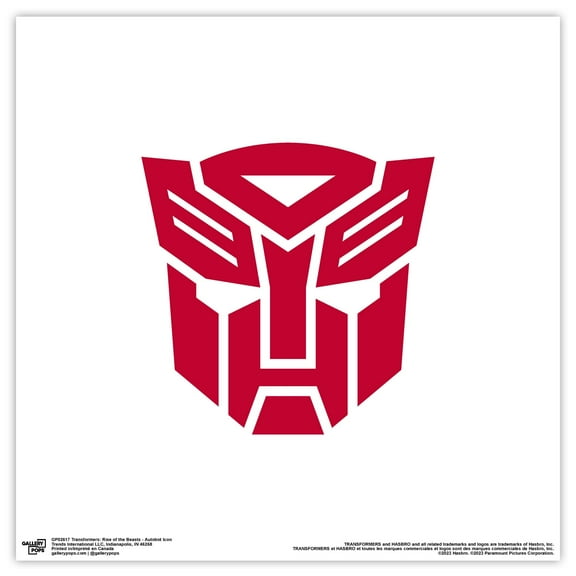 Gallery Pops Transformers: Rise of the Beasts - Autobot Icon Wall Art, Unframed Version, 12" x 12"