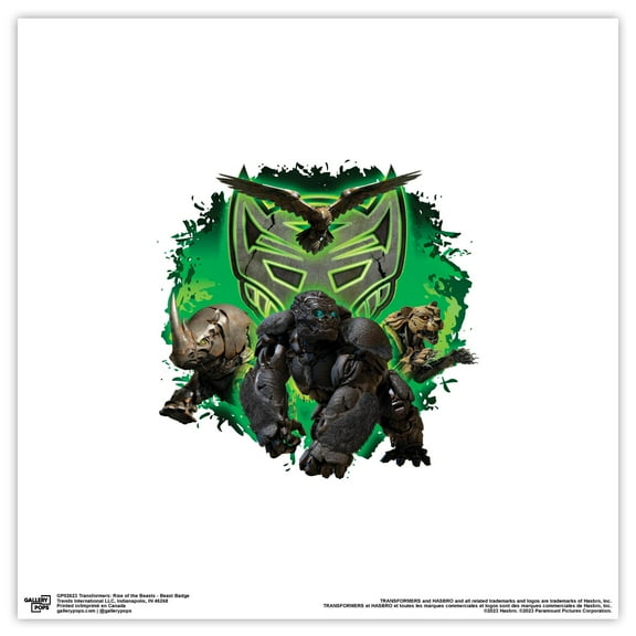 Gallery Pops Transformers: Rise of the Beasts - Beast Badge Wall Art, Unframed Version, 12" x 12"