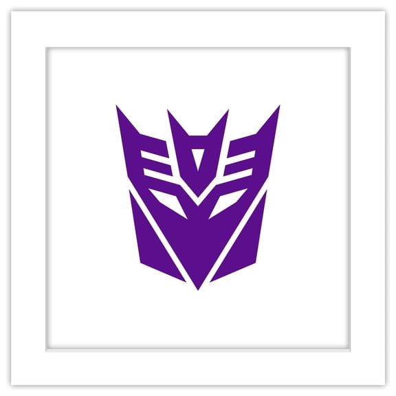 Gallery Pops Transformers: Rise of the Beasts - Decepticon Icon Wall Art, White Framed Version, 12" x 12"