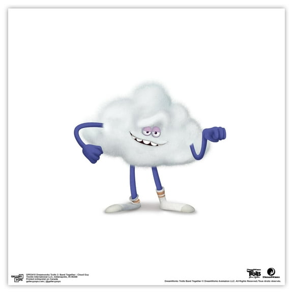Gallery Pops Trolls Band Together - Cloud Guy Wall Art, Unframed Version, 12" x 12"