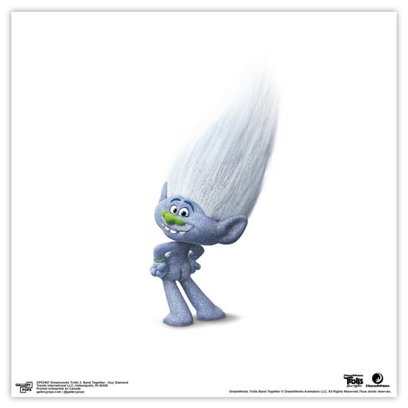 Gallery Pops Trolls Band Together - Guy Diamond Wall Art, Unframed Version, 12" x 12"
