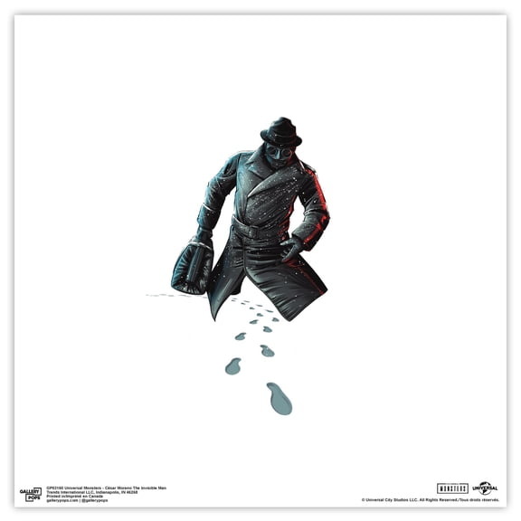 Gallery Pops Universal Monsters - Cesar Moreno The Invisible Man Wall Art, Unframed Version, 12" x 12"