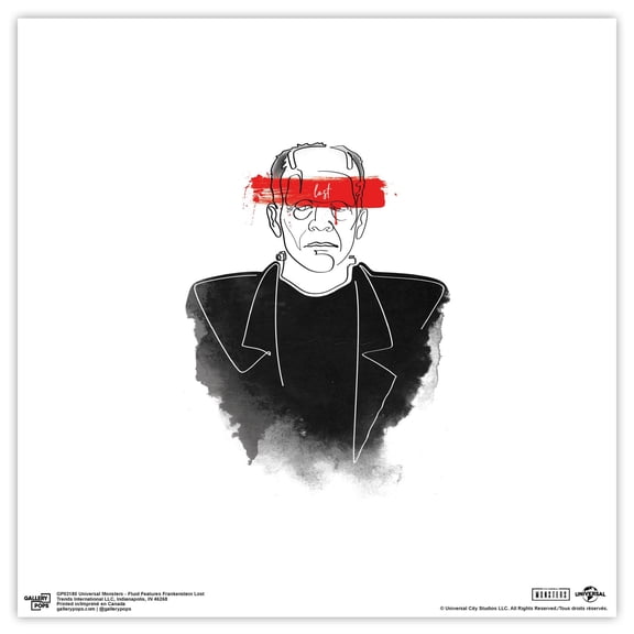 Gallery Pops Universal Monsters - Fluid Features Frankenstein Lost Wall Art, Unframed Version, 12" x 12"