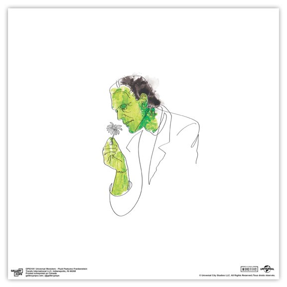 Gallery Pops Universal Monsters - Fluid Features Frankenstein Wall Art, Unframed Version, 12" x 12"