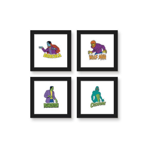 Gallery Pops Universal Monsters - Punk Scribbler Sticker Wall Art Bundle (4-Pack)