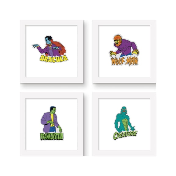 Gallery Pops Universal Monsters - Punk Scribbler Sticker Wall Art Bundle (4-Pack)