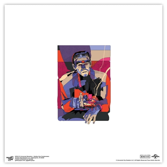 Gallery Pops Universal Monsters - Smithe One Frankenstein Wall Art, Unframed Version, 12" x 12"