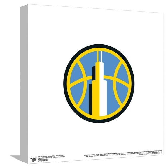 Gallery Pops WNBA Chicago Sky - Primary Logo Canvas Wall Art, Unframed Version, 12" x 12"
