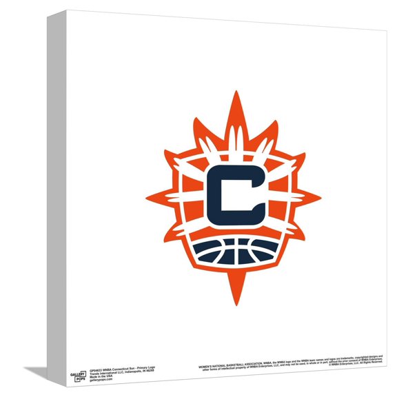 Gallery Pops WNBA Connecticut Sun - Primary Logo Canvas Wall Art, Unframed Version, 12" x 12"