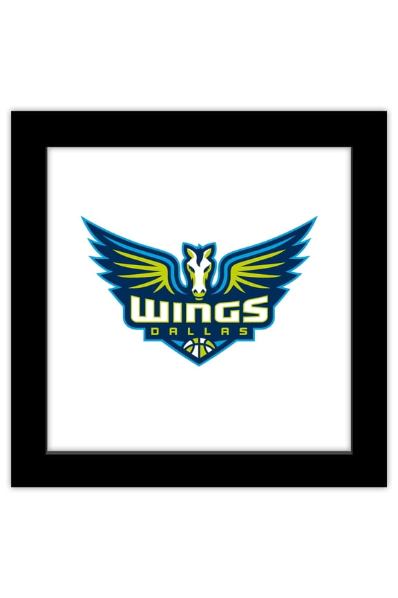 Gallery Pops WNBA Dallas Wings - Global Logo Wall Art, Black Framed Version, 12" x 12"