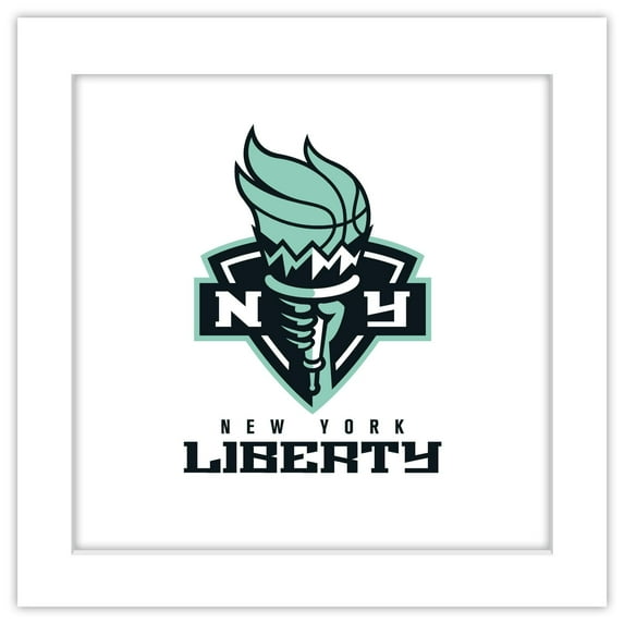 Gallery Pops WNBA New York Liberty - Global Logo Wall Art, White Framed Version, 12" x 12"