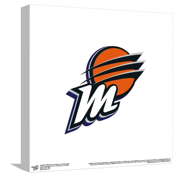 Gallery Pops WNBA Phoenix Mercury - Primary Logo Canvas Wall Art, Unframed Version, 12" x 12"