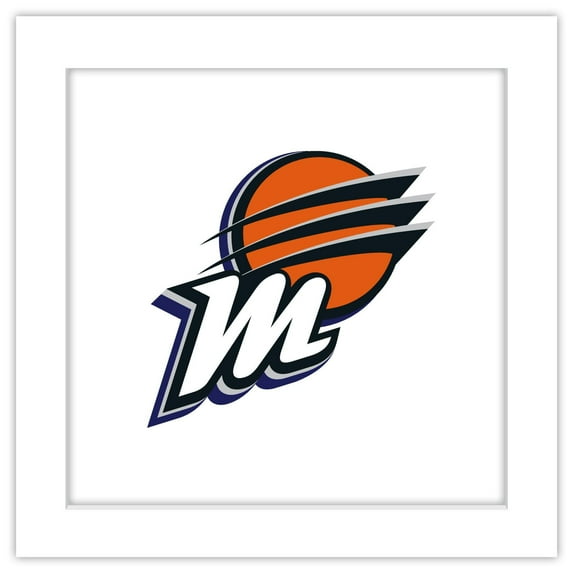 Gallery Pops WNBA Phoenix Mercury - Primary Logo Wall Art, White Framed Version, 12" x 12"