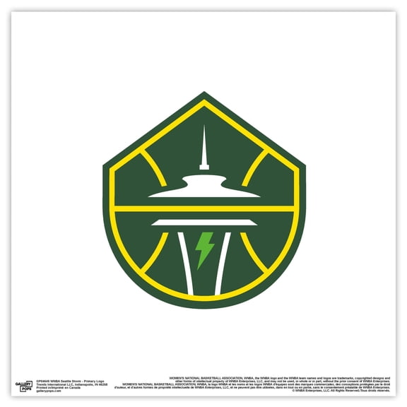 Gallery Pops WNBA Seattle Storm - Primary Logo Wall Art, Unframed Version, 12" x 12"