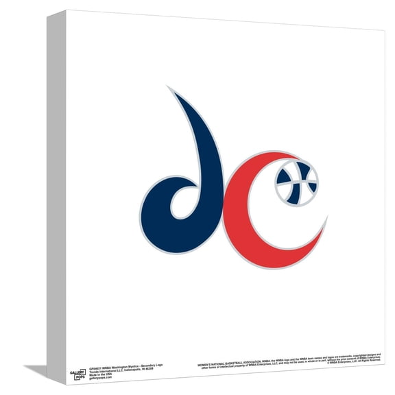 Gallery Pops WNBA Washington Mystics - Secondary Logo Canvas Wall Art, Unframed Version, 12" x 12"