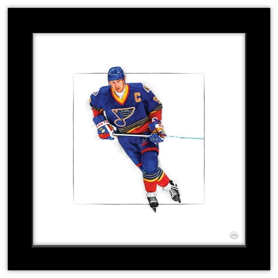 Gallery Pops Wayne Gretzky - Art Sketch Blues Wall Art, Black Framed Version, 12" x 12"