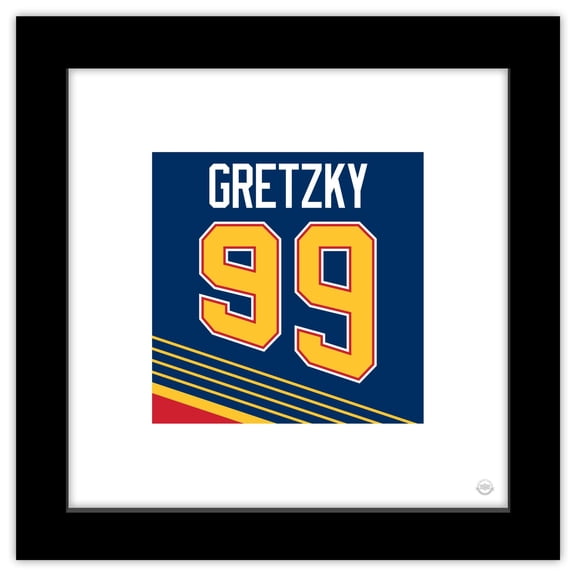 Gallery Pops Wayne Gretzky - Number 99 St. Louis Blues Jersey Wall Art, Black Framed Version, 12" x 12"