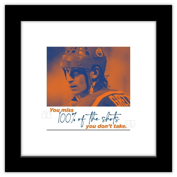 Gallery Pops Wayne Gretzky - Quote Wall Art, Black Framed Version, 12" x 12"