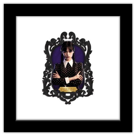 Gallery Pops Wednesday - Wednesday Addams Gallery Portrait #2 Wall Art, Black Framed Version, 12" x 12"