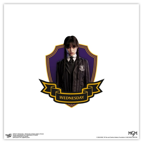 Gallery Pops Wednesday - Wednesday Addams Gallery Portrait Wall Art, Unframed Version, 12" x 12"