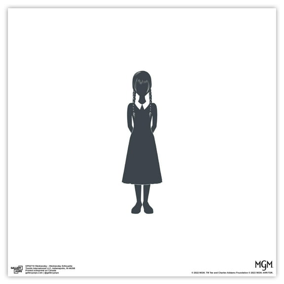 Gallery Pops Wednesday - Wednesday Silhouette Wall Art, Unframed Version, 12" x 12"