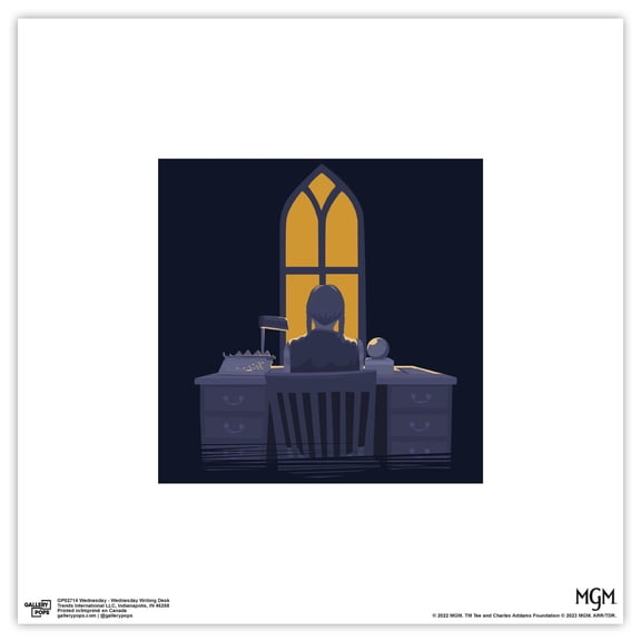 Gallery Pops Wednesday - Wednesday Writing Desk Wall Art, Unframed Version, 12" x 12"