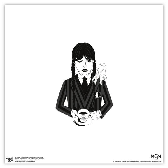 Gallery Pops Wednesday - Wednesday and Thing Wall Art, Unframed Version, 12" x 12"