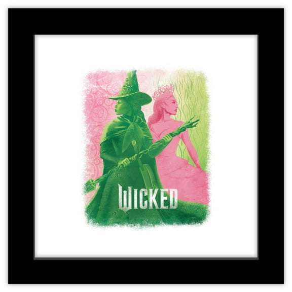 Gallery Pops Wicked - Elphaba & Glinda Wall Art, Black Framed Version, 12" x 12"