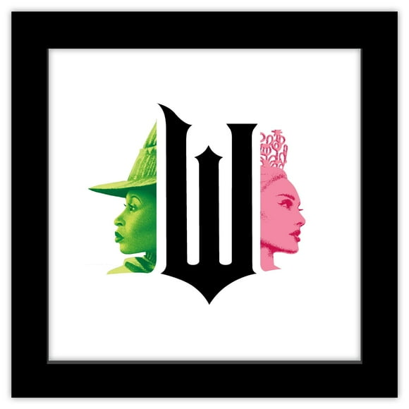 Gallery Pops Wicked - Logo Silhouette Wall Art, Black Framed Version, 12" x 12"