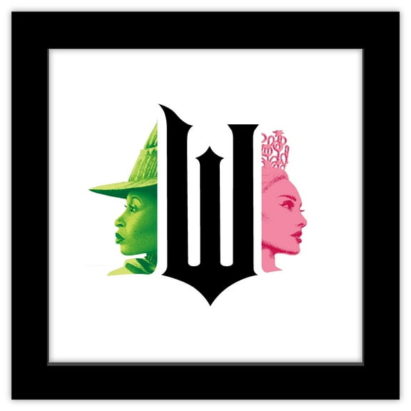 Gallery Pops Wicked - Logo Silhouette Wall Art, Black Framed Version, 12" x 12"