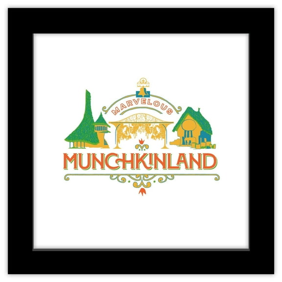 Gallery Pops Wicked - Marvelous Munchkinland Wall Art, Black Framed Version, 12" x 12"