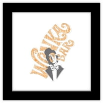 Gallery Pops Willy Wonka and the Chocolate Factory - Illustrated Wonka Bar Text Graphic Wall Art, Black Framed Version, 12" x 12"