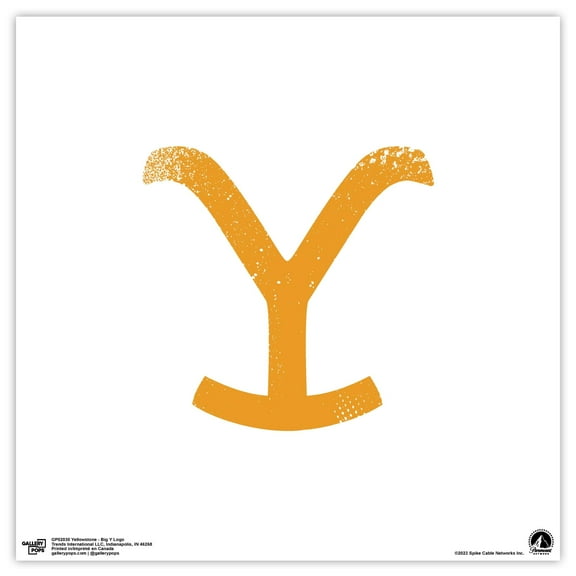 Gallery Pops Yellowstone - Big Y Logo Wall Art, Unframed Version, 12" x 12"