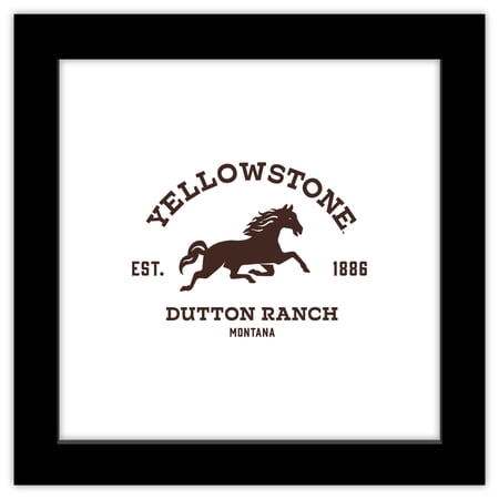Gallery Pops Yellowstone - Dutton Ranch Montana Wall Art, Black Framed Version, 12" x 12"