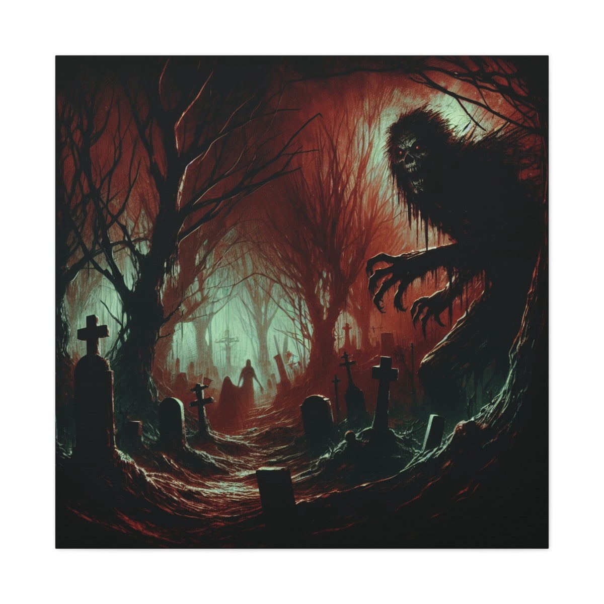 Gallery Scary Horror Graveyard Halloween Shadow Wall Art, Seasonal ...
