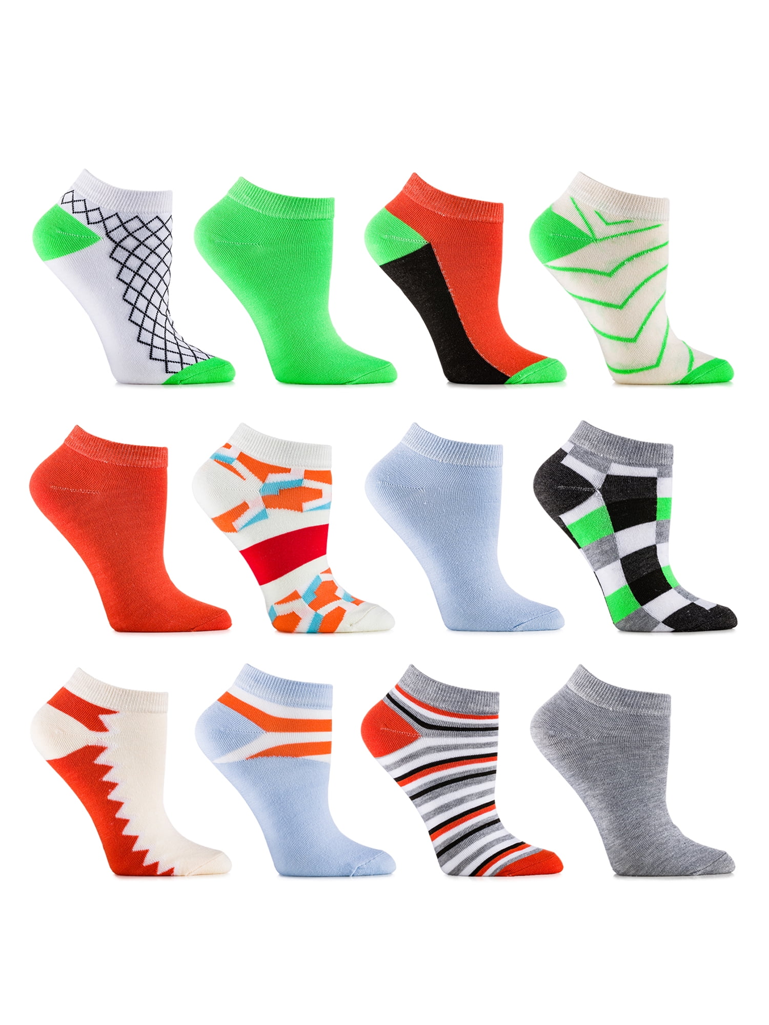 Gallery Seven Female Multicolor Fashion Ankle Socks - 12 Pack