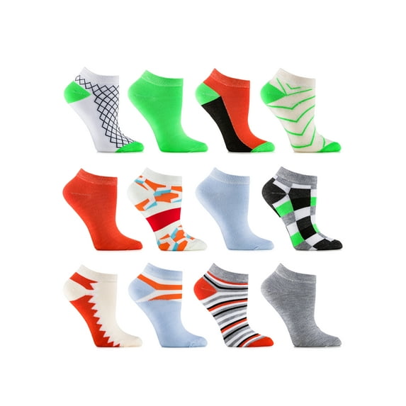 Gallery Seven Female Multicolor Fashion Ankle Socks - 12 Pack