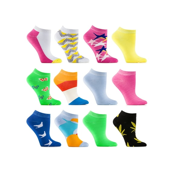Gallery Seven Female Multicolor Fashion Ankle Socks - 12 Pack