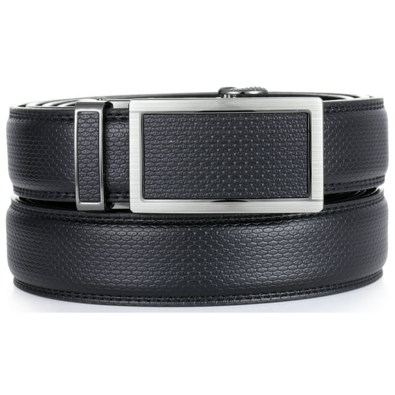 Gallery Seven Leather Click Belt , Adjustable Ratchet Belt For Men, Automatic Dress Belt, - 6-Black - Medium Up To Waist 44"