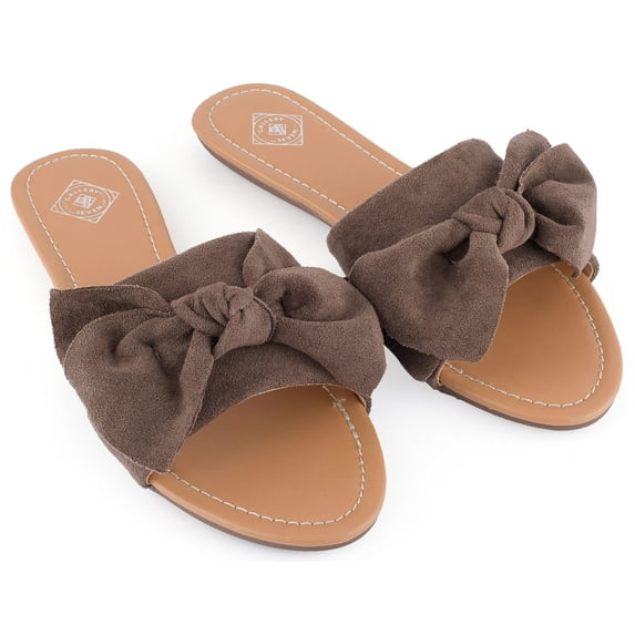Gallery Seven Suede Bow Slide Sandals for Women