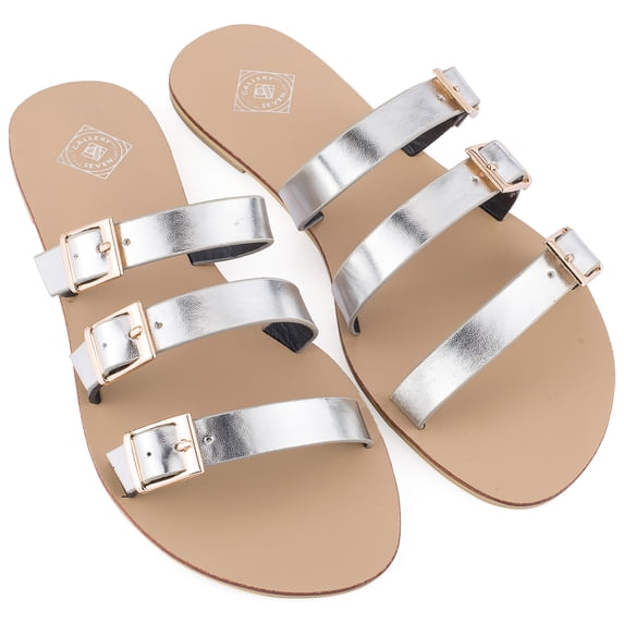 Gallery Seven Tri-Strap Slide Sandals for Women